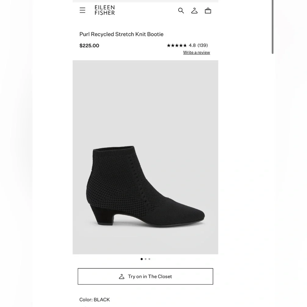 Eileen Fisher Purl Recycled Stretch Knit Bootie